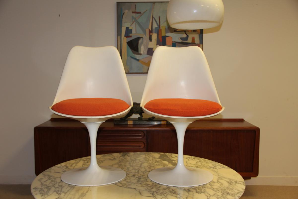 Set Of 6 Chairs Knoll Eero Saarinen Circa 1960-photo-3