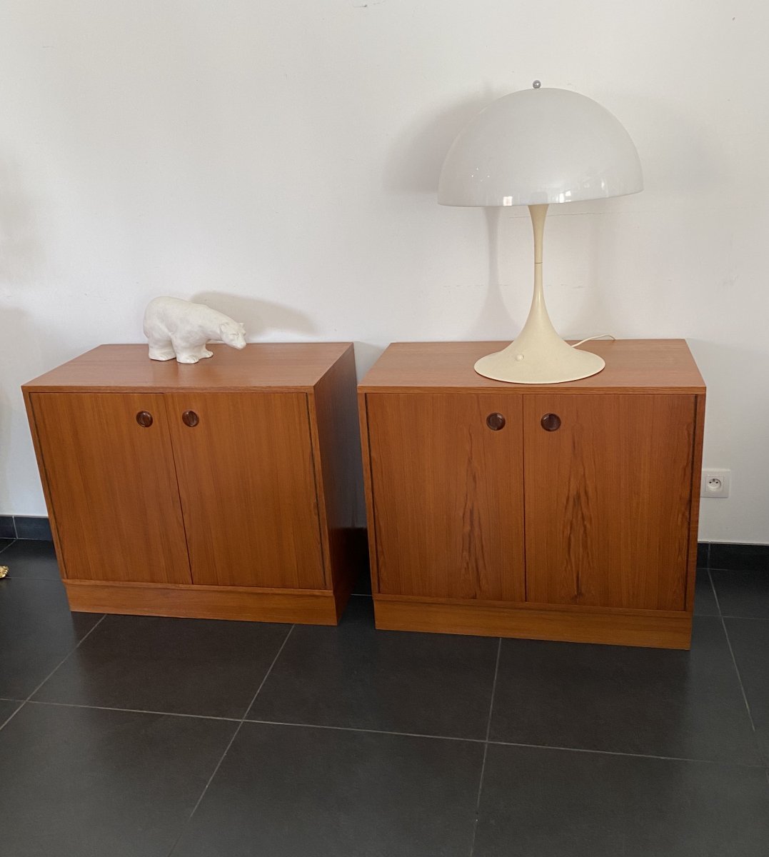 Pair Of Vintage Teak Sideboards Buffets Circa 1960-photo-3