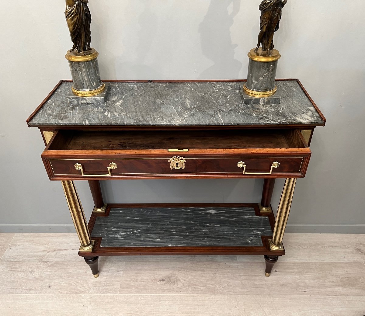 Console d'Epoque Louis XVI Marbre Turquin, Vers 1780-photo-3