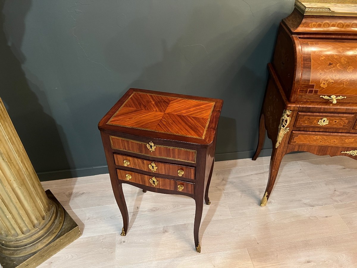 Louis XV Period Marquetry Chiffonniere Table-photo-2