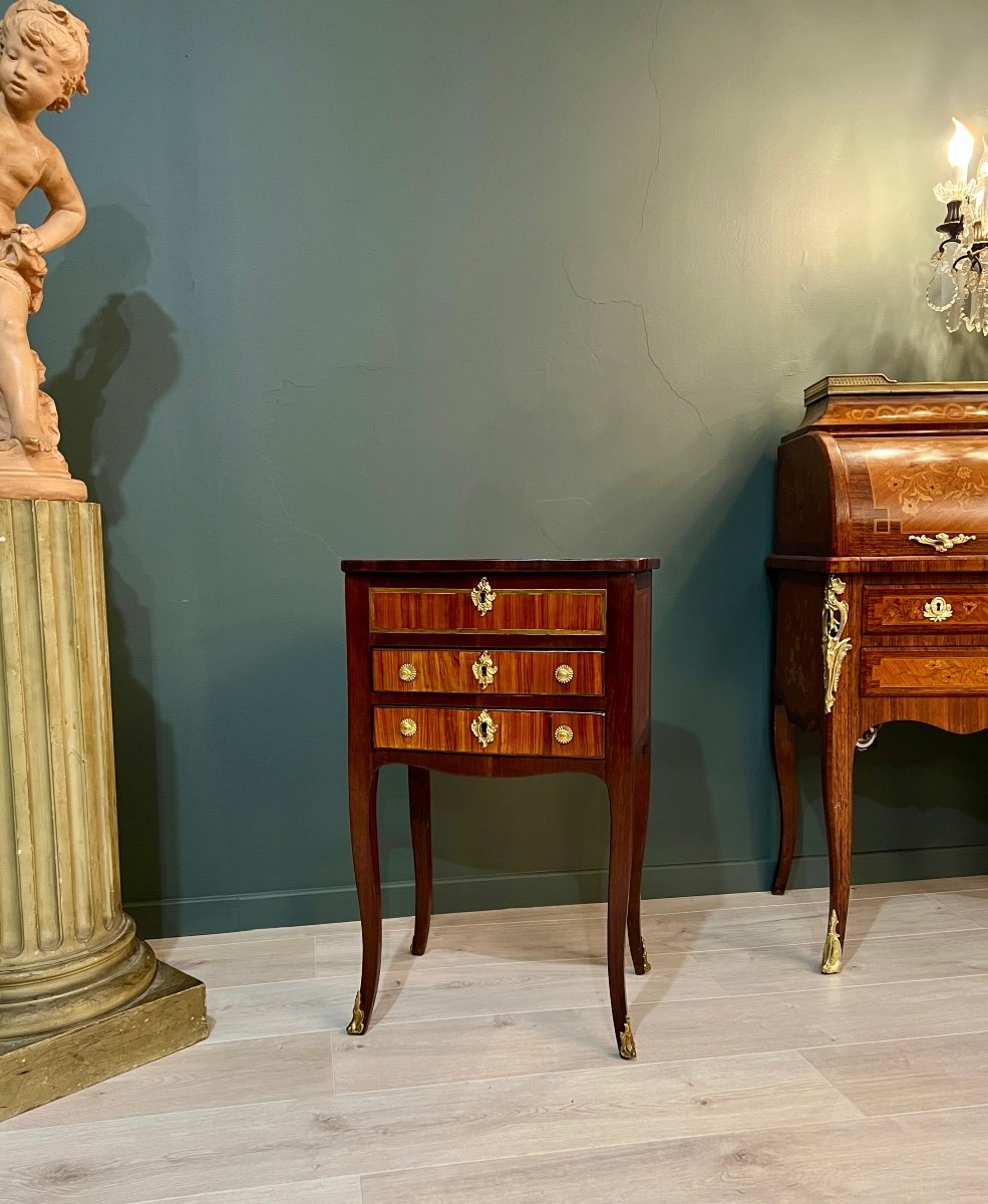 Louis XV Period Marquetry Chiffonniere Table-photo-8