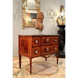 Sauteuse Commode In Louis XVI Marquetry Circa 1770