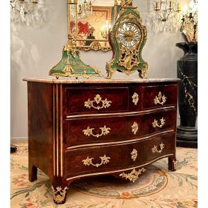 Nicolas Jean Marchand, Regency Period Curved Commode Stamped Circa 1730