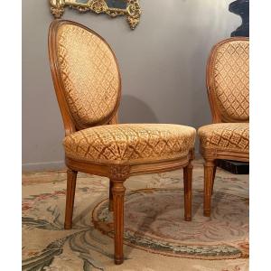 Georges Jacob, Suite De Deux Chaises d'Epoque Louis XVI Estampillées XVIIIème