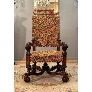 Louis XIV Style Ceremonial Armchair From The 19th Century