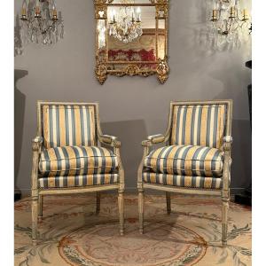 Pair Of Louis XVI Style Queen Armchairs Circa 1900