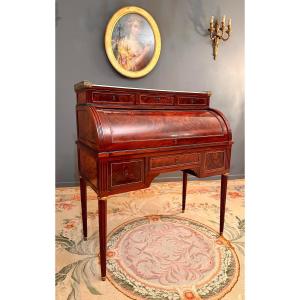 Joseph Viez, Stamped Cylinder Desk From Louis XVI Period Circa 1790