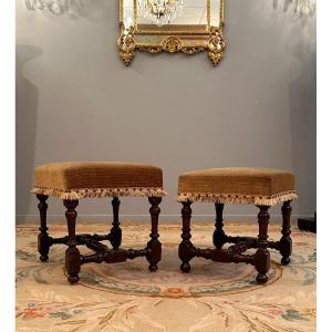 Suite De Tabourets d'Epoque Louis XIV Du XVIIème