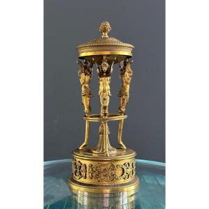 Perfume Brule In Gilt Bronze From The 19th Century Empire Period