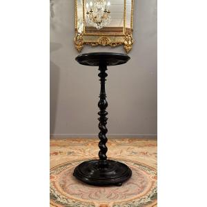 Louis XIII XVIIth Period Blackened Wood Pedestal Selette