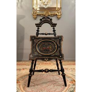 Napoleon III Period Blackened Wood Partition Cabinet