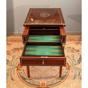 Table A Jeux En Acajou De Style Louis XVI Epoque Napoleon III