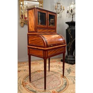 Petit Bureau A Cylindre Bonheur du Jour d'Epoque Louis XVI Vers 1780