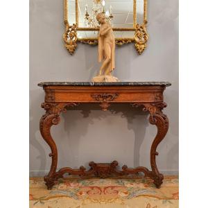 Console En Bois Sculpte d'Epoque Regence Vers 1720