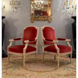 Paire De Fauteuils De Style Louis XVI Vers 1900