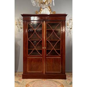 Restoration Period Mahogany Display Cabinet Library Circa 1820