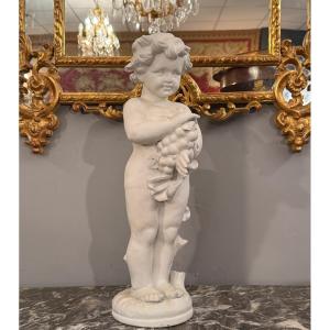 Sculpture Angelot Amour Vendangeur Epoque Vers 1900