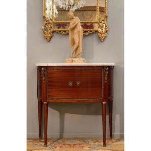 Louis XVI Style Half-moon Chest Of Drawers, Faubourg Work, Circa 1900