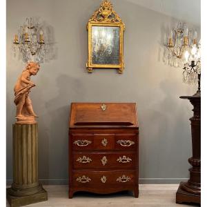 Erstet Jean-ulric, Scriban Commode Curved Front In Walnut Louis XV Period Stamped Eighteenth