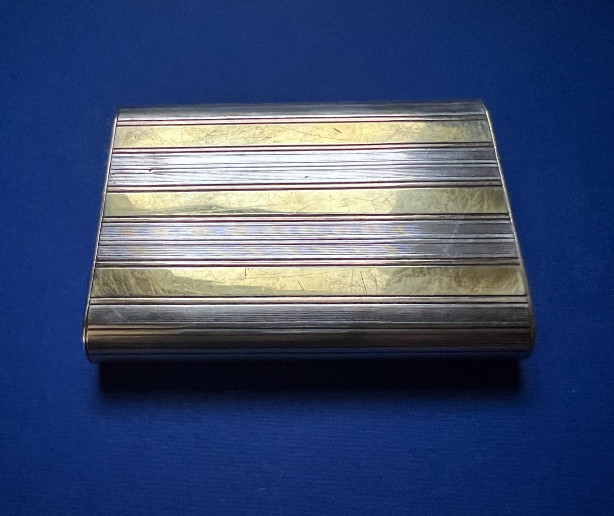 Snuff Box In Sterling Silver Signed Mellerio Said Meller With A Sapphire.-photo-4