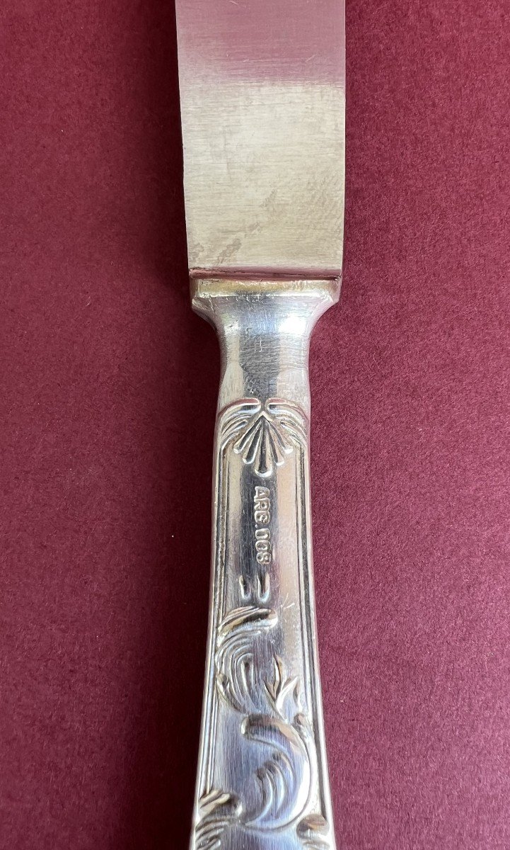 11 Dessert Knives Silver Handle Louis XV Style-photo-4