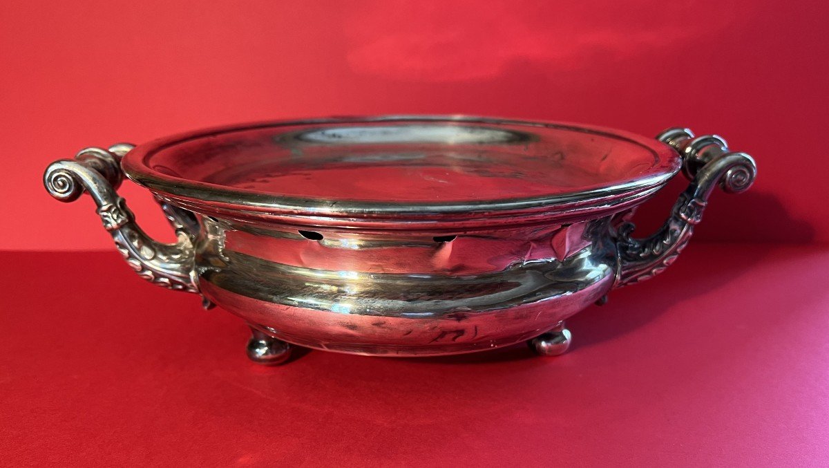 19th Century Silver Metal Dish Warmer.-photo-5