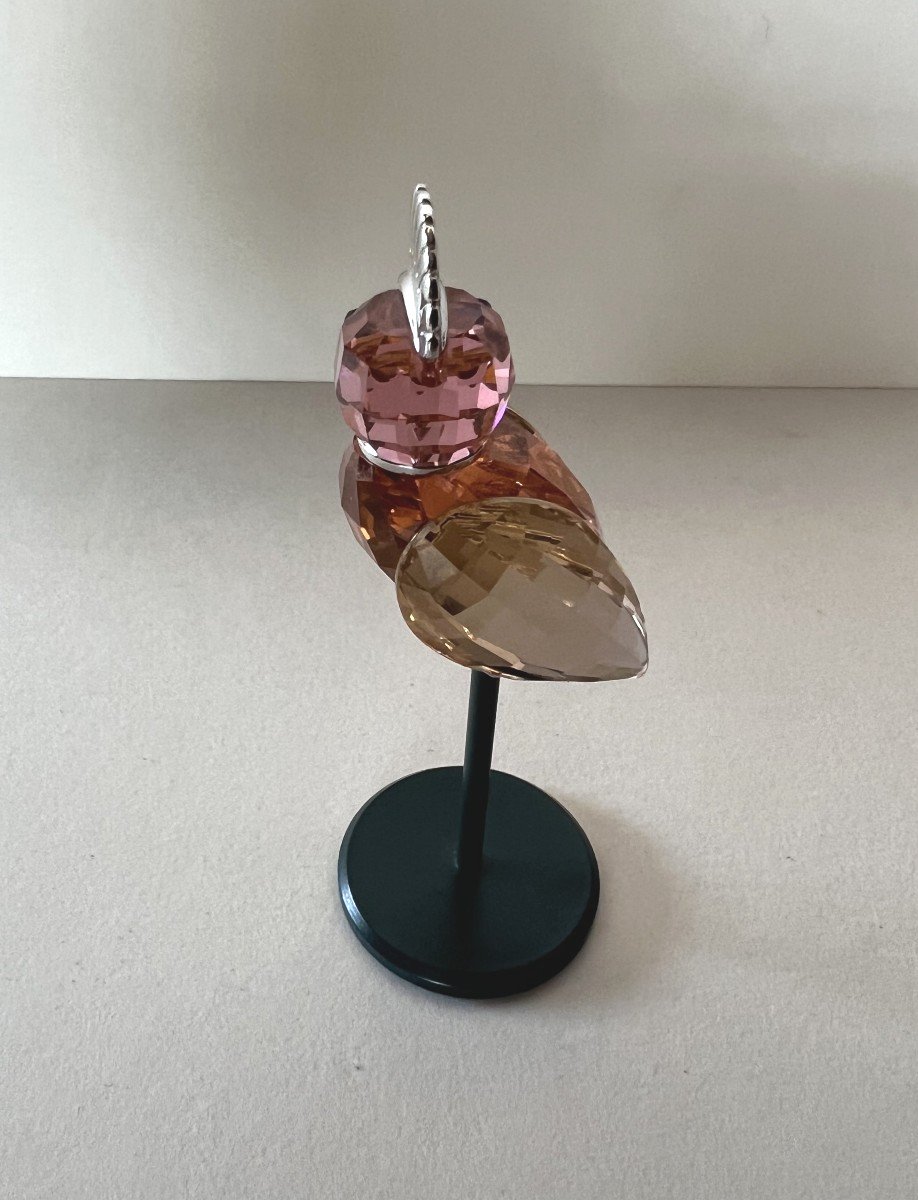Pink-purple Colored Bird In Crystal From Swarovski-photo-3