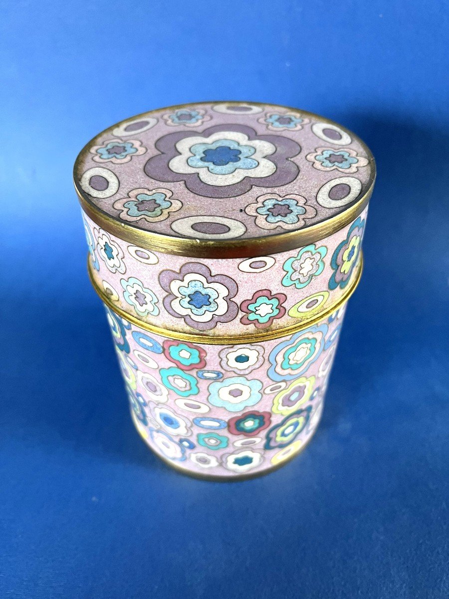 Cylindrical Cloisonné Tea Box, By Fabienne Jouvin-photo-2