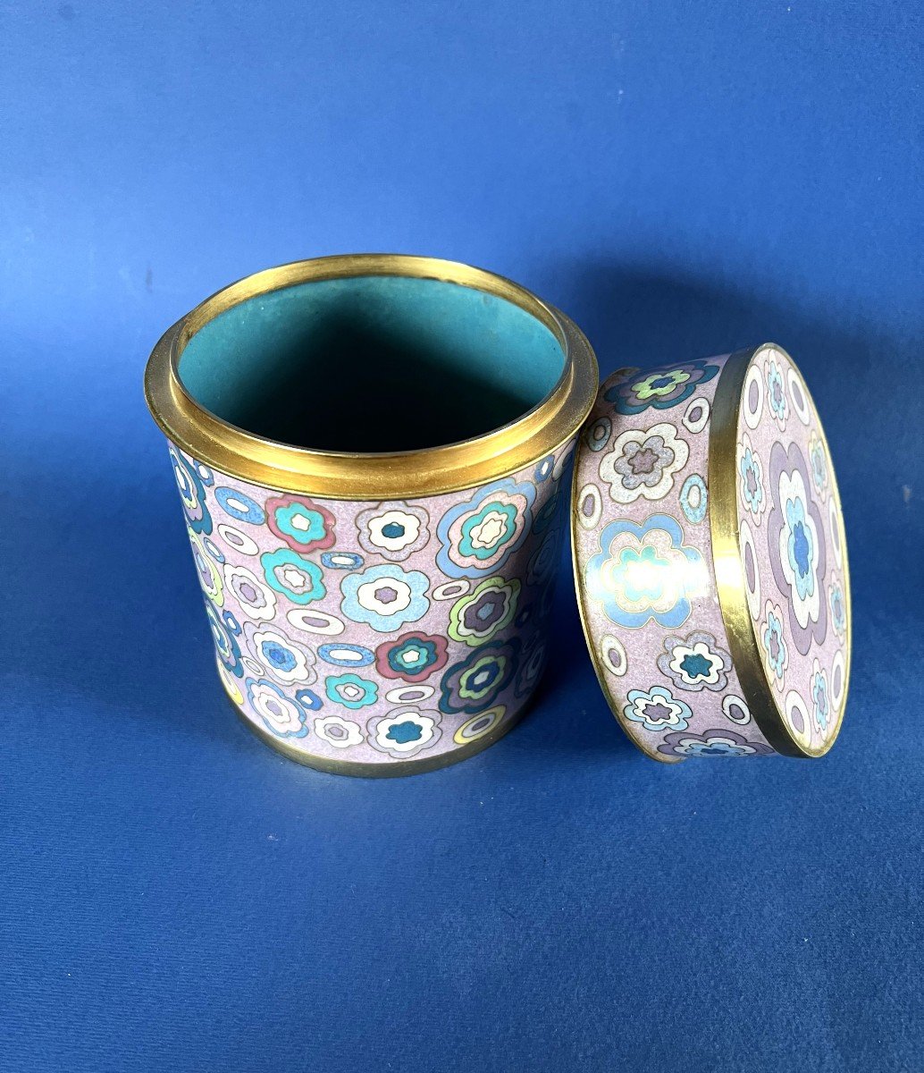 Cylindrical Cloisonné Tea Box, By Fabienne Jouvin-photo-3