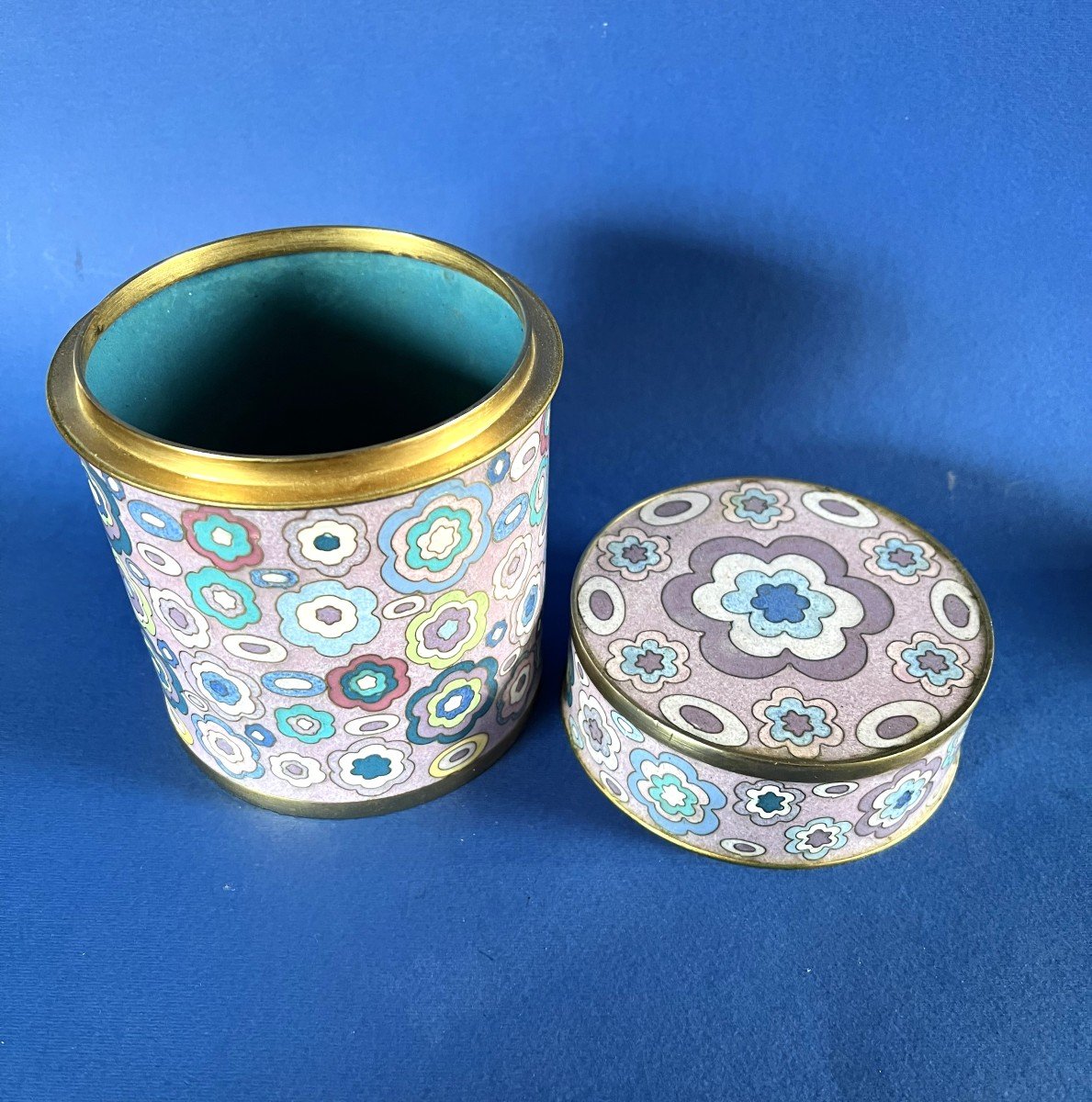 Cylindrical Cloisonné Tea Box, By Fabienne Jouvin-photo-4