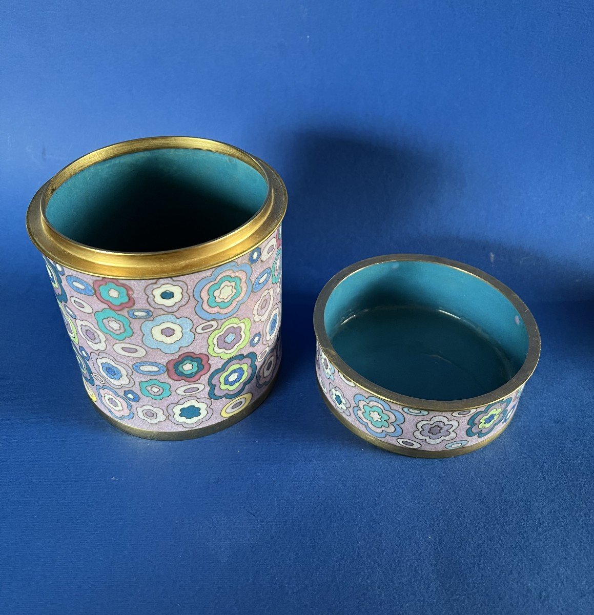 Cylindrical Cloisonné Tea Box, By Fabienne Jouvin-photo-1