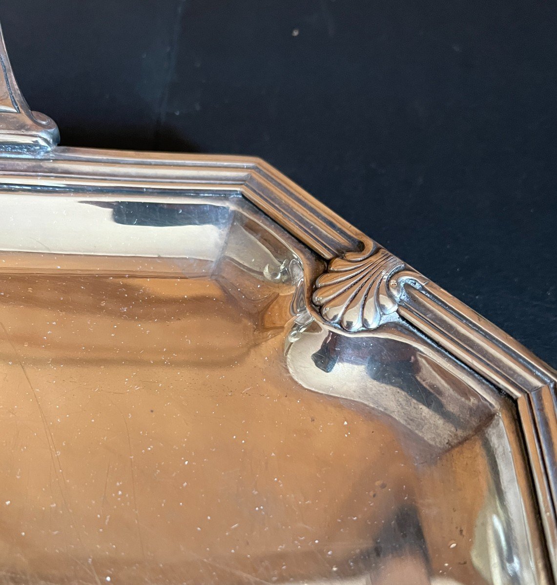 Silver Metal Tray By Galvanimétrie 1930/40 Origin France.-photo-3