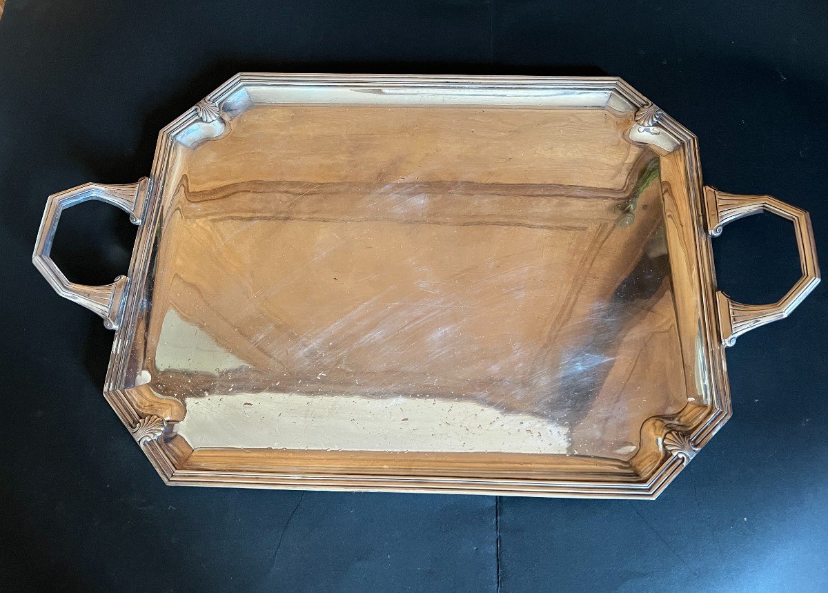 Silver Metal Tray By Galvanimétrie 1930/40 Origin France.