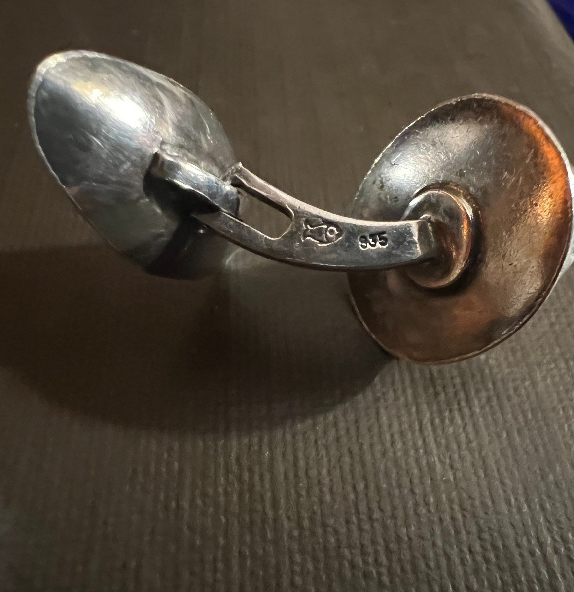 Silver And Amber Cufflinks From The 50s/60s-photo-3