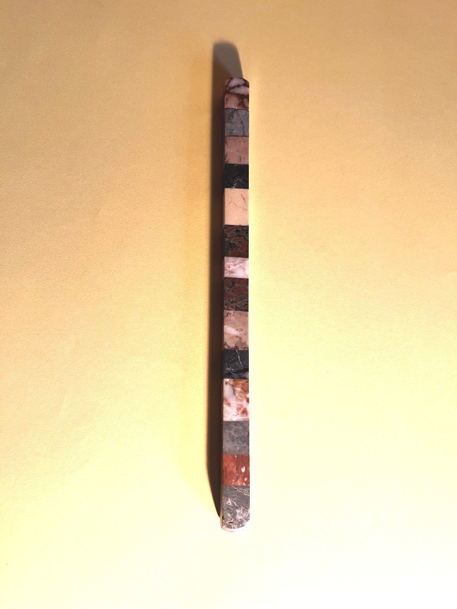 Ruler Composed Of 14 Different Specimens Of Marble.-photo-3