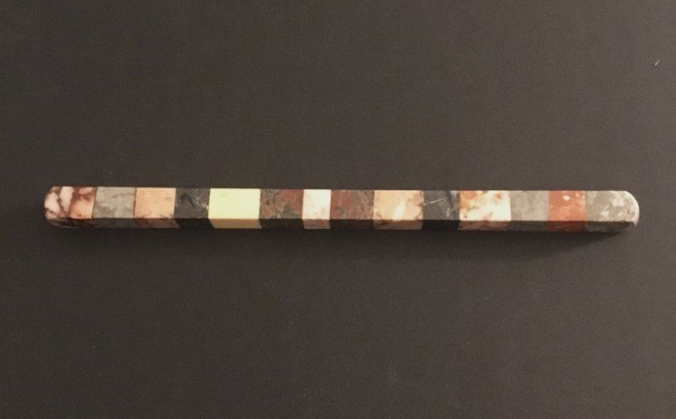 Ruler Composed Of 14 Different Specimens Of Marble.