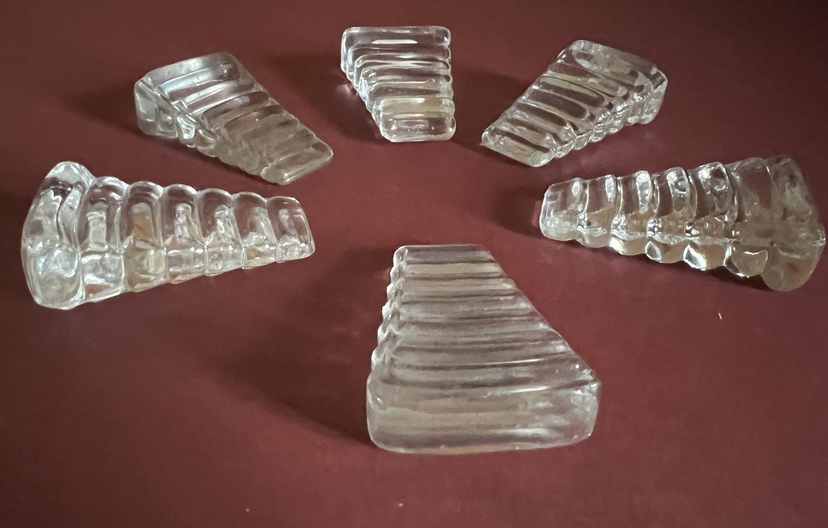 Baccarat Crystal Plate Wedges, Bamboo Model.