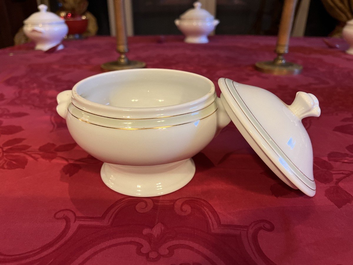 12 Individual Soup Tureens With Lid Signed Bernardaud; Creation Pierre-yves Rochon.-photo-3