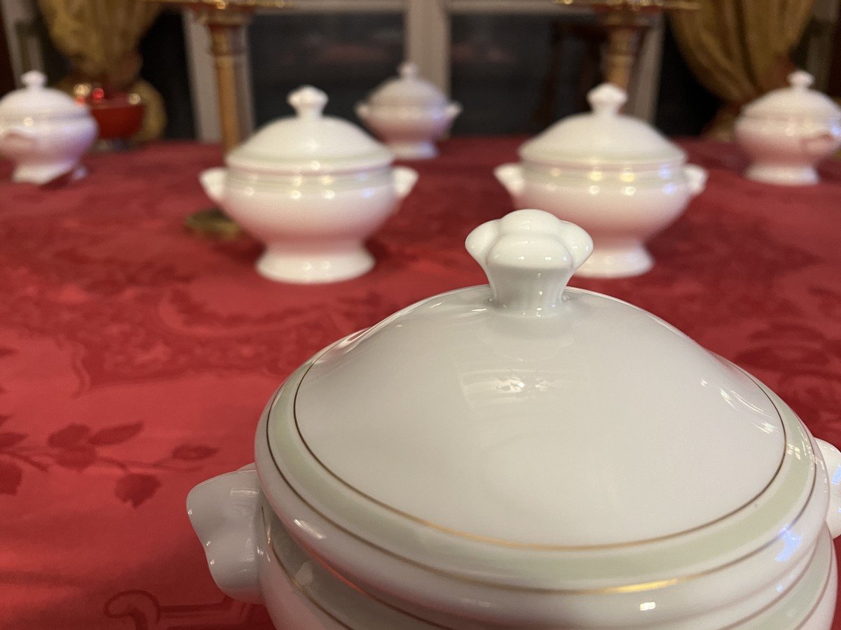 12 Individual Soup Tureens With Lid Signed Bernardaud; Creation Pierre-yves Rochon.-photo-4