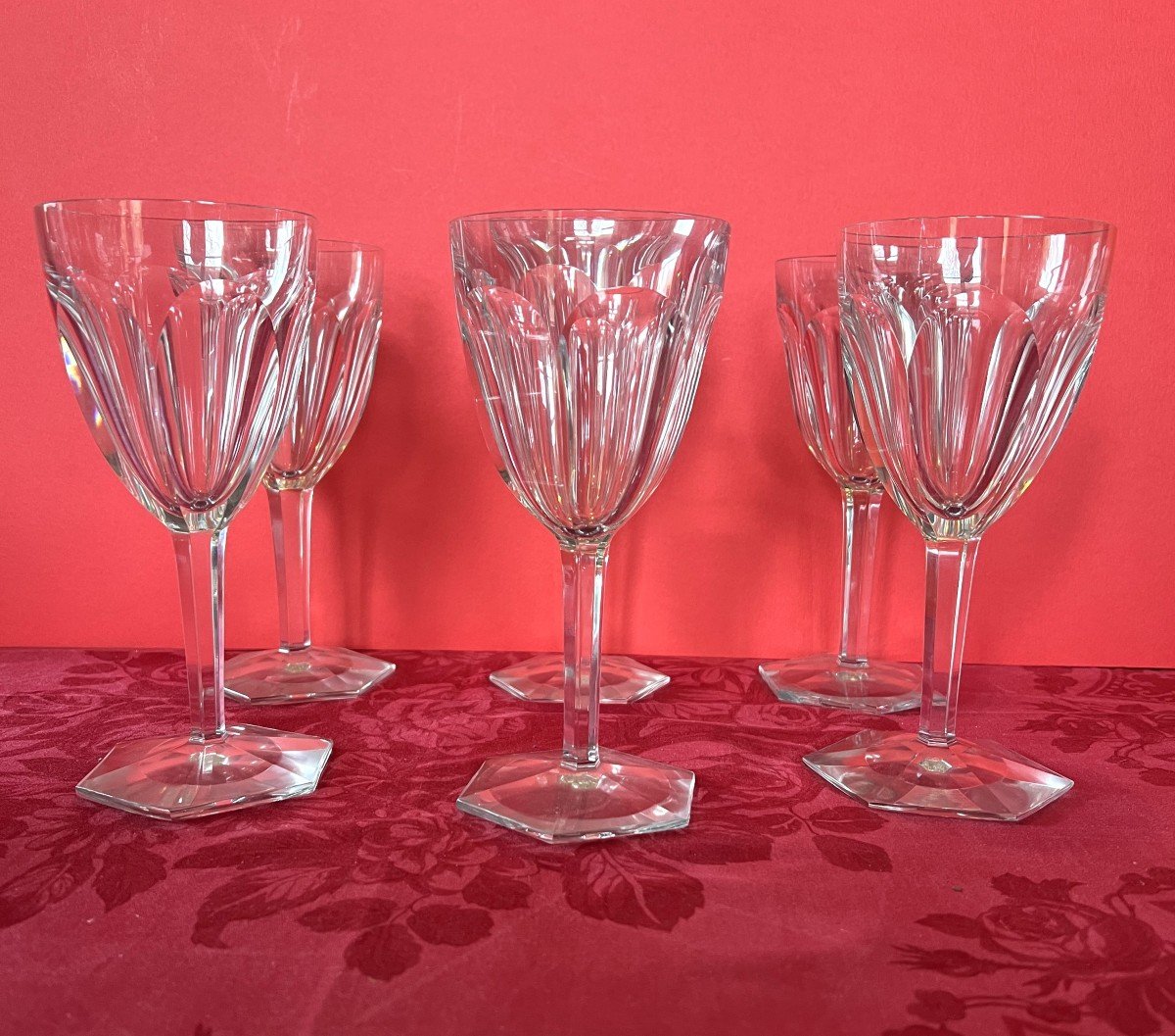 Glassware Set (35) + A Baccarat Carafe Compiégne Model.-photo-4