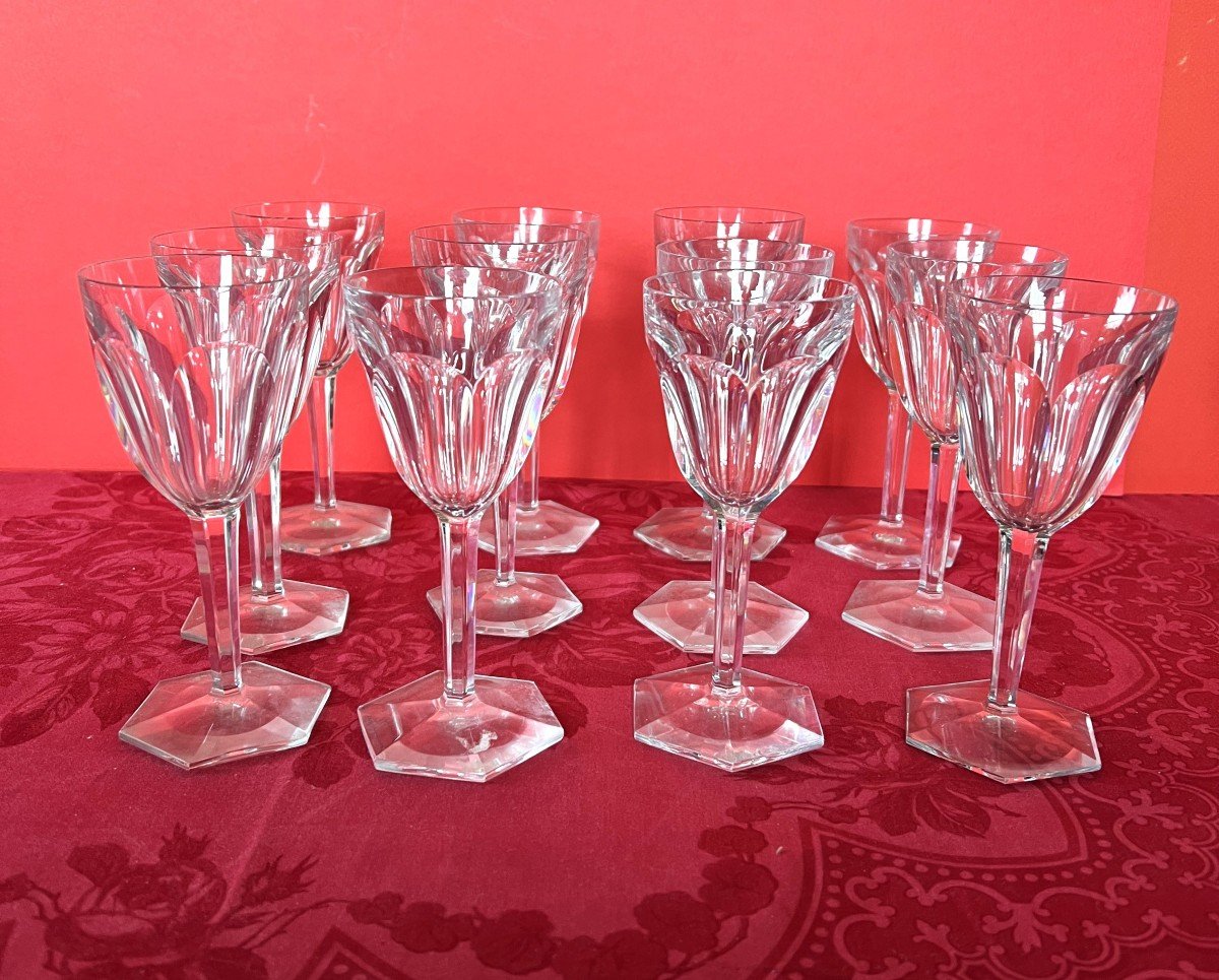 Glassware Set (35) + A Baccarat Carafe Compiégne Model.-photo-2