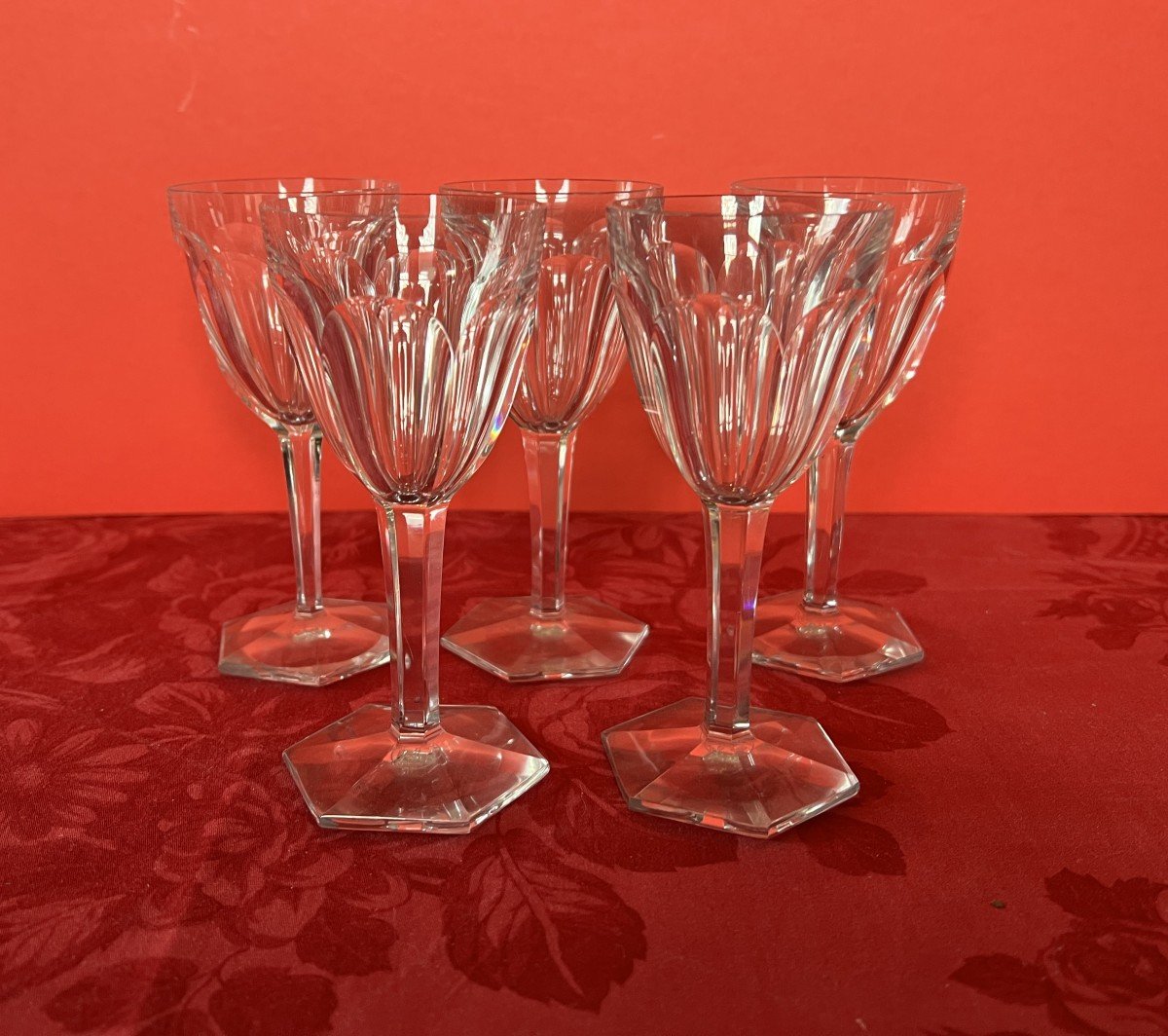 Glassware Set (35) + A Baccarat Carafe Compiégne Model.-photo-3