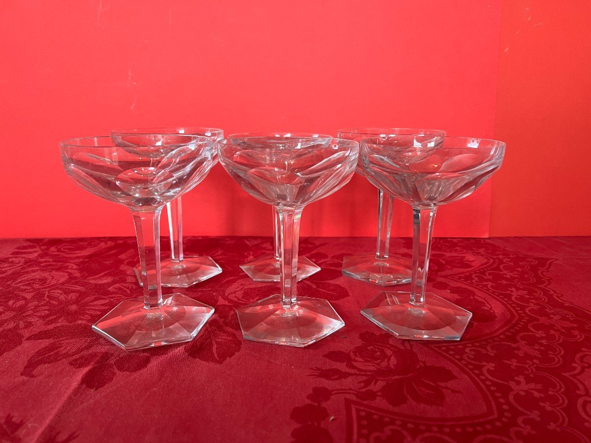 Glassware Set (35) + A Baccarat Carafe Compiégne Model.-photo-4