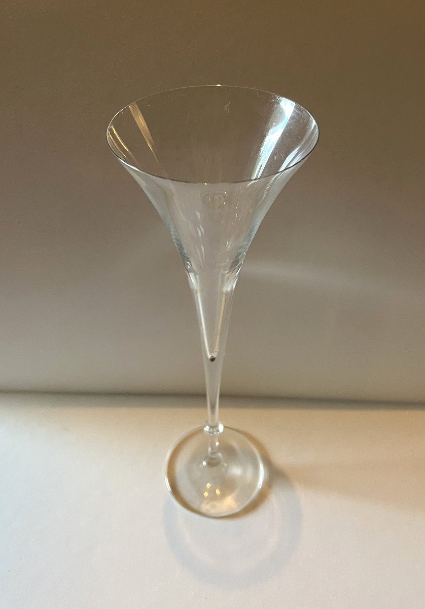 5 Rosenthal Crystal Conical Champagne Flutes.-photo-2