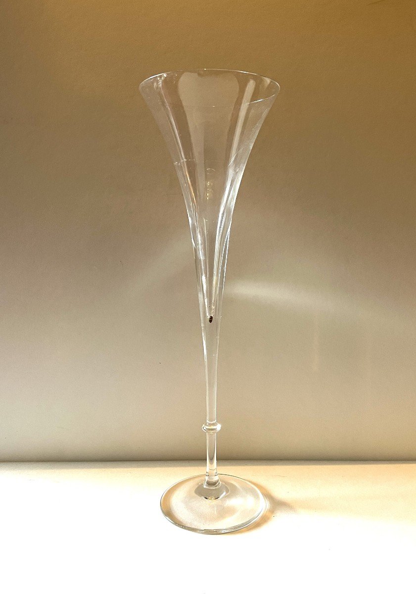 5 Rosenthal Crystal Conical Champagne Flutes.-photo-3