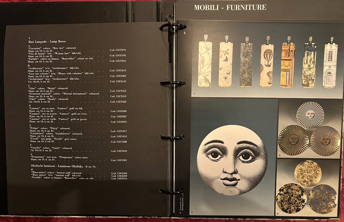 Catalogue/classeur des créations Fornasetti année 1992 pour ventes aux détaillants.-photo-3