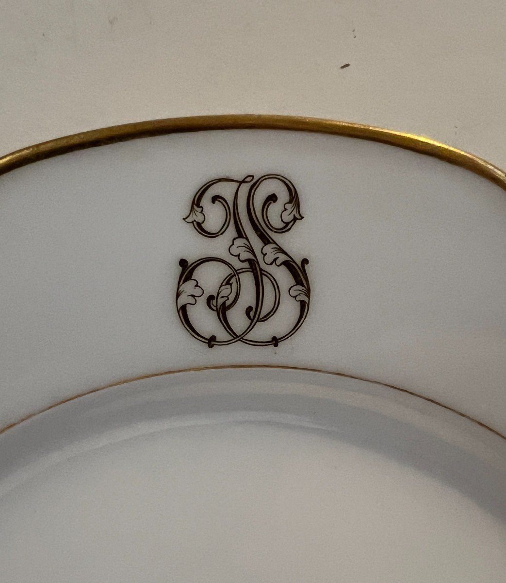 Paris Porcelain Plate, Early 19th Century, Monogrammed.-photo-4