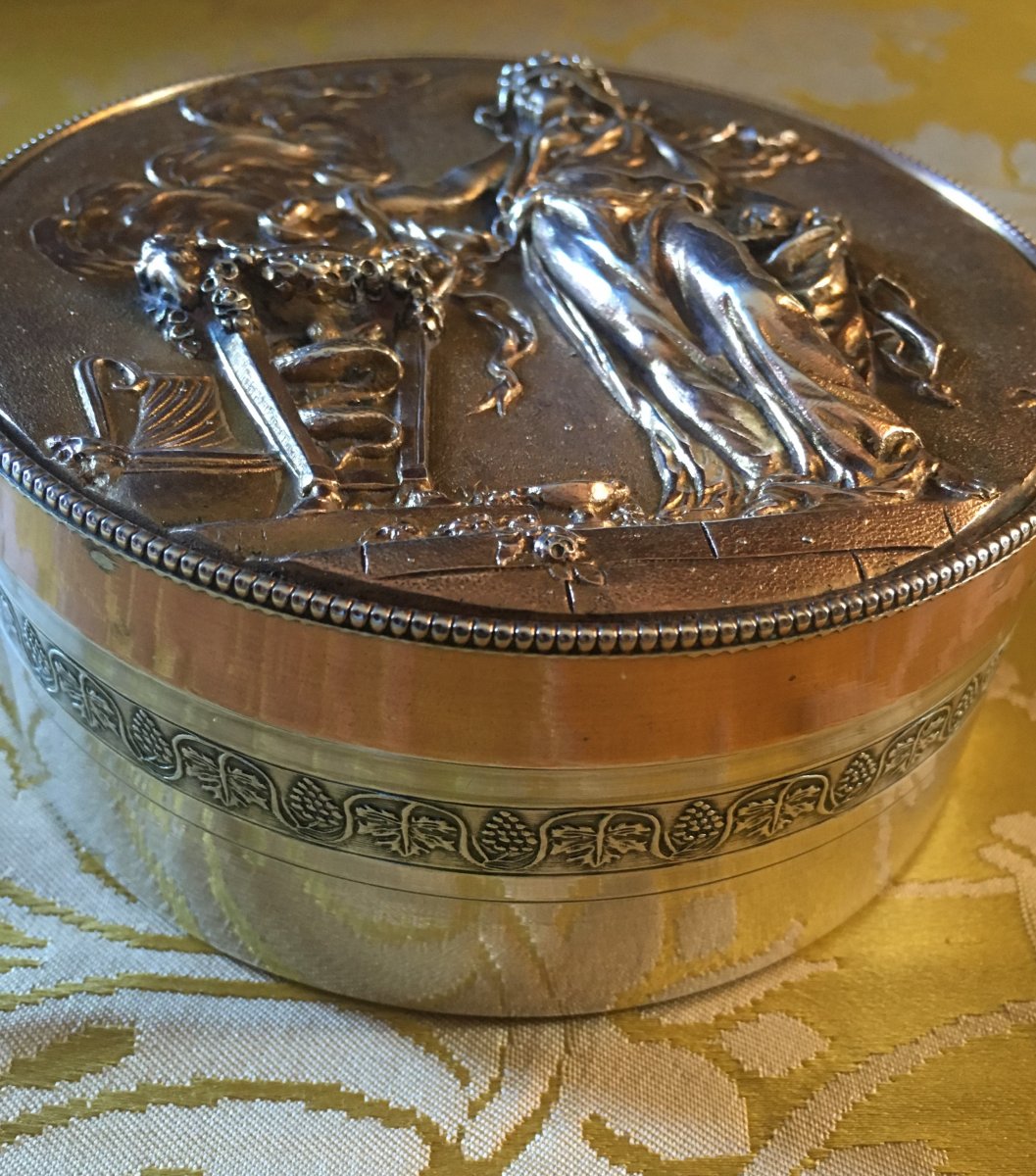 Large Box In Sterling Silver Empire Period-photo-3