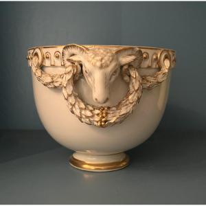 Paire de Bols en Porcelaine Blanche et Or de Meissen époque Marcolini XVIII Iéme Siécle