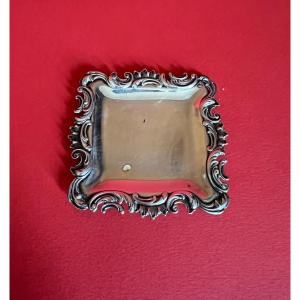 Miniature Square Tray With Scrolled Border In Silver Poicon Neck Brace